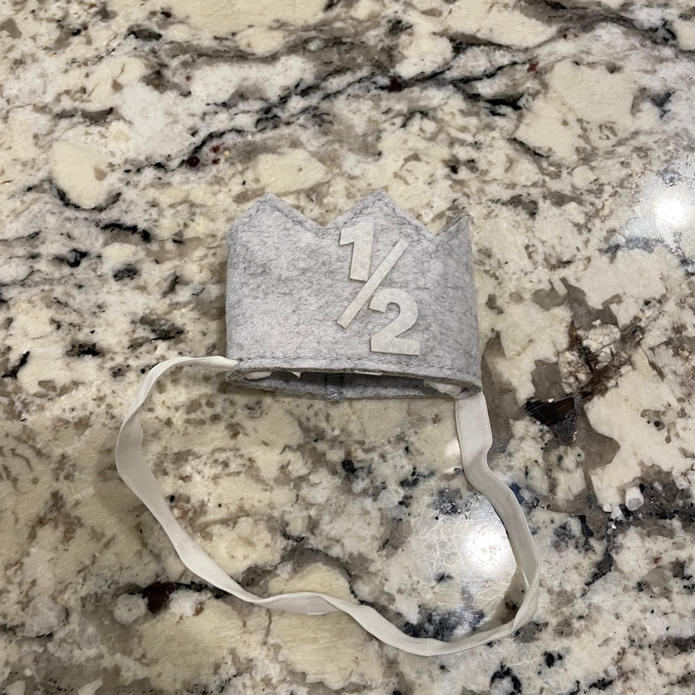 Grey half birthday crown